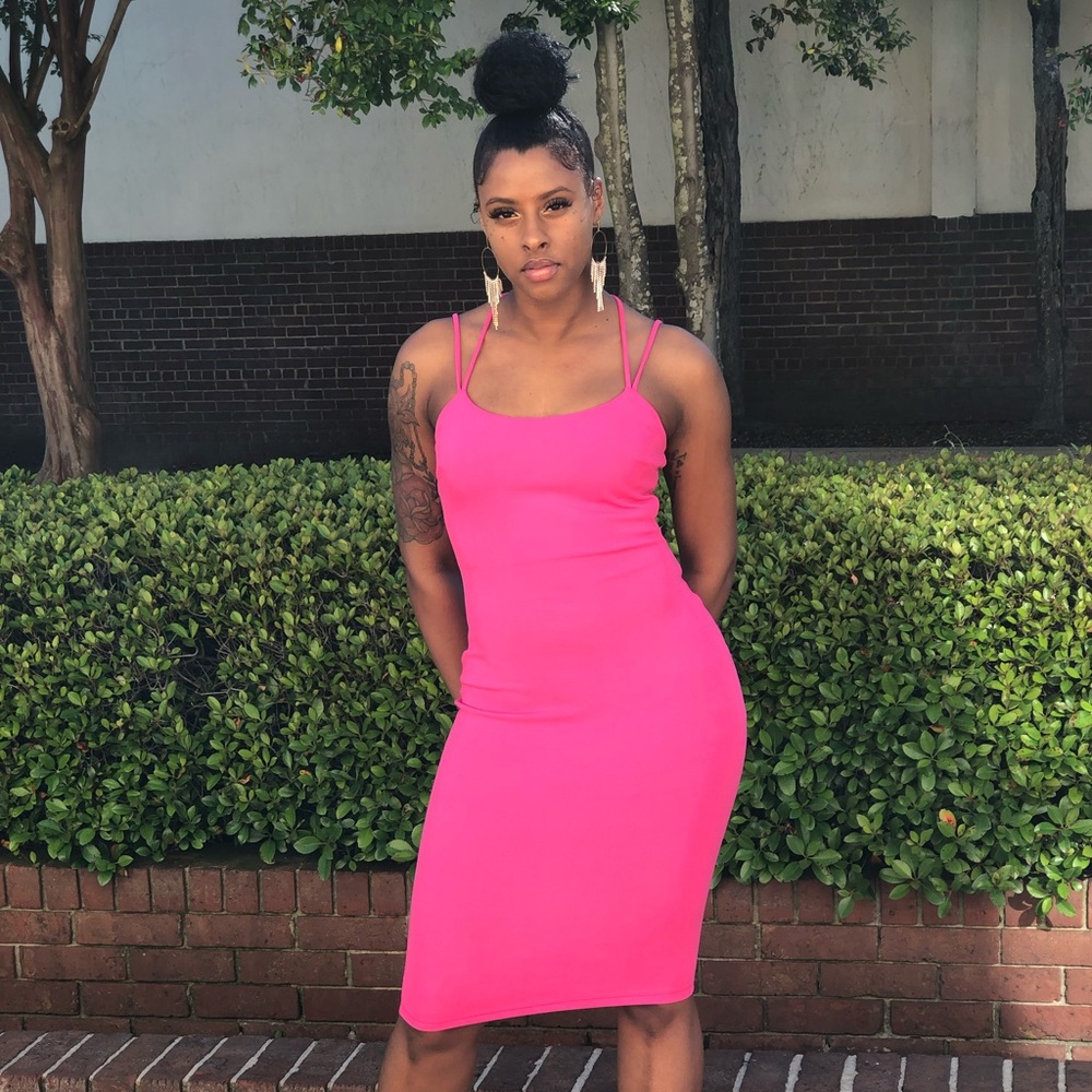 Pink Fashion Nova Midi Dress